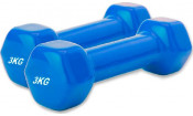 Набор гантелей обрезиненных по 3 кг, синие. 2 шт Набор гантелей обрезиненных по 3 кг, синие. 2 шт