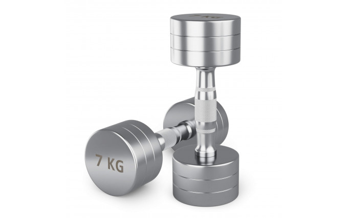 Гантель UNIX Fit PRO круглая хромированная 7 кг, 2 шт. Гантель UNIX Fit PRO круглая хромированная 7 кг, 2 шт.